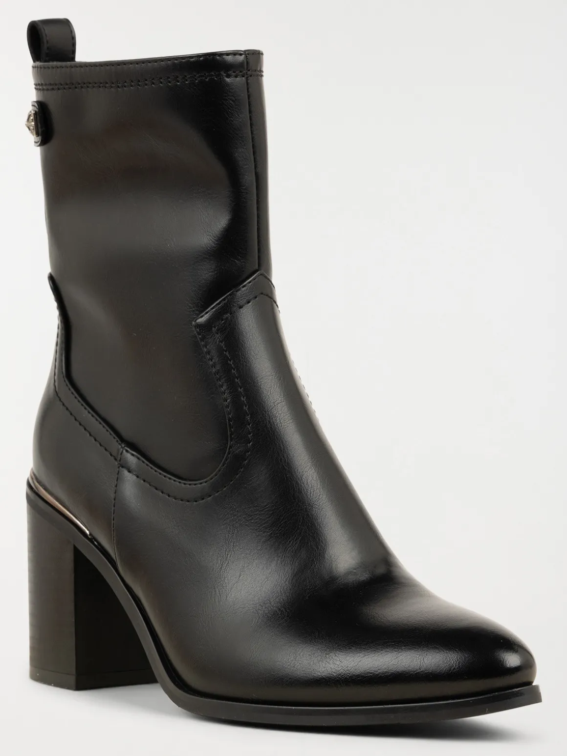 Bottine noire à talon haut femme (36-41)