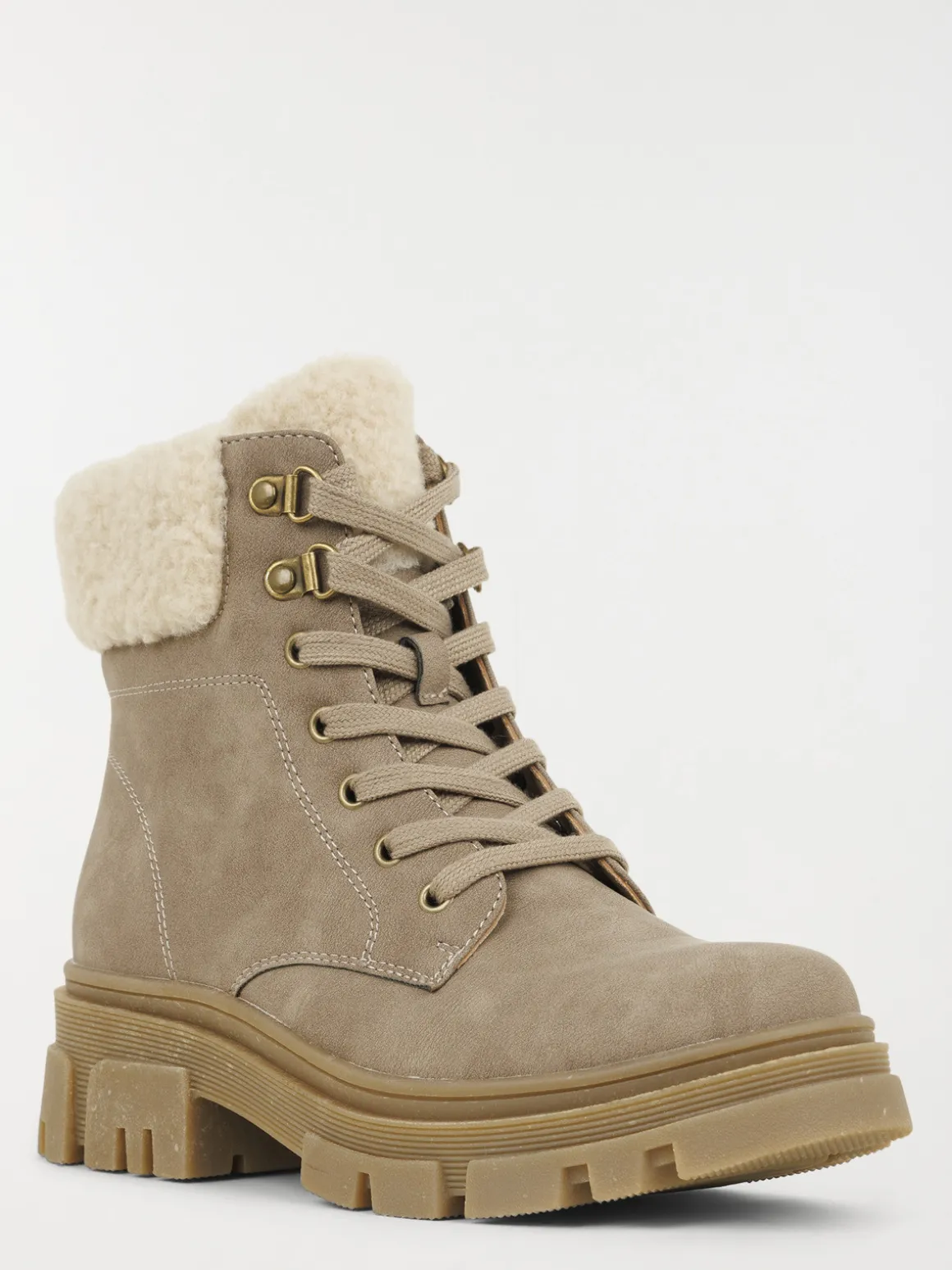 Bottine taupe col fourré femme (36-41)
