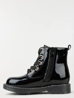 Bottine vernie noire lacet fille (31-39)