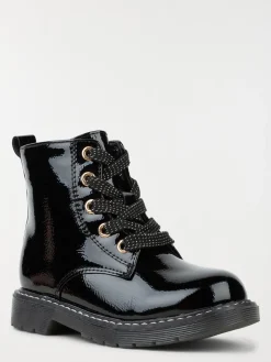 Bottine vernie noire lacet fille (31-39)