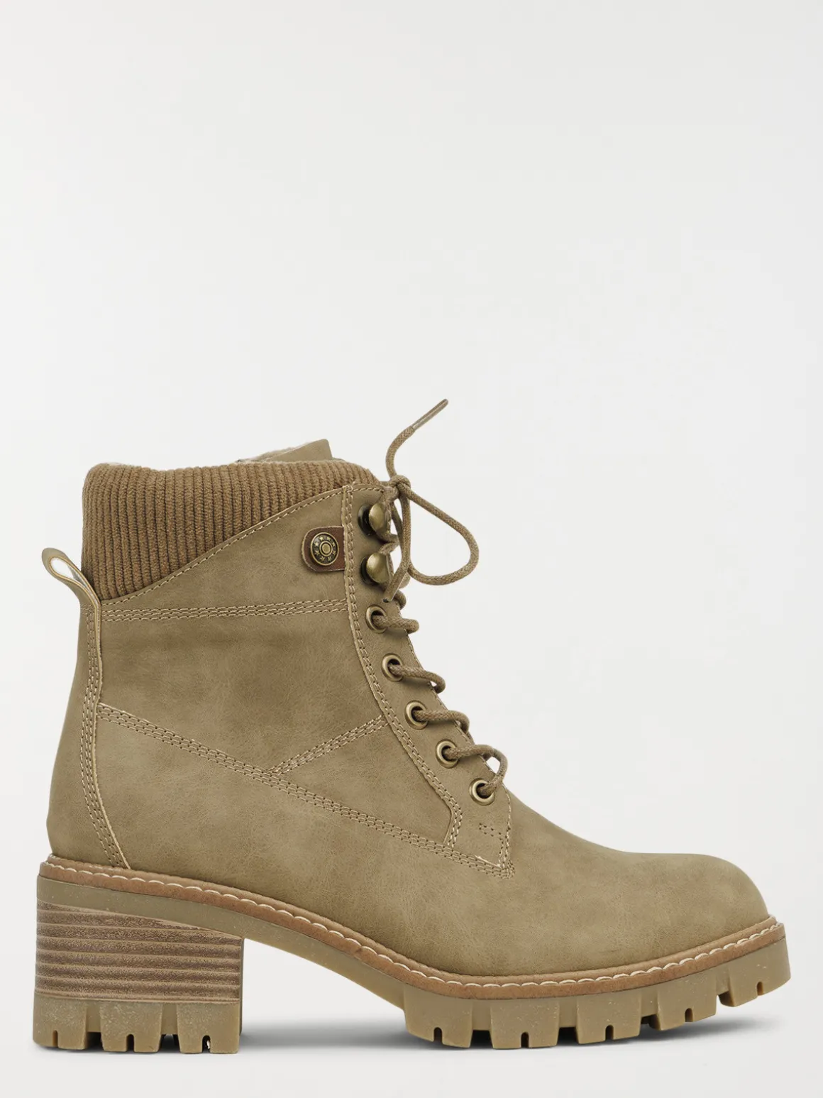 Bottines à lacets femme kaki (36-41)