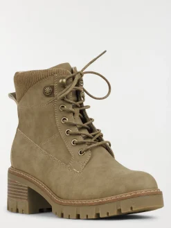 Bottines à lacets femme kaki (36-41)