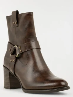 Bottines à talon femme café (36-41)