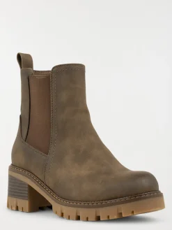 Bottines à talons femme camel (36-41)