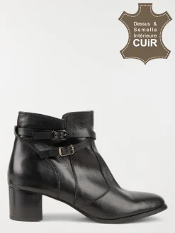 Bottines à talons femme noir (36-41)