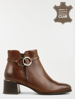 Bottines à talons marrons femme (36-41)