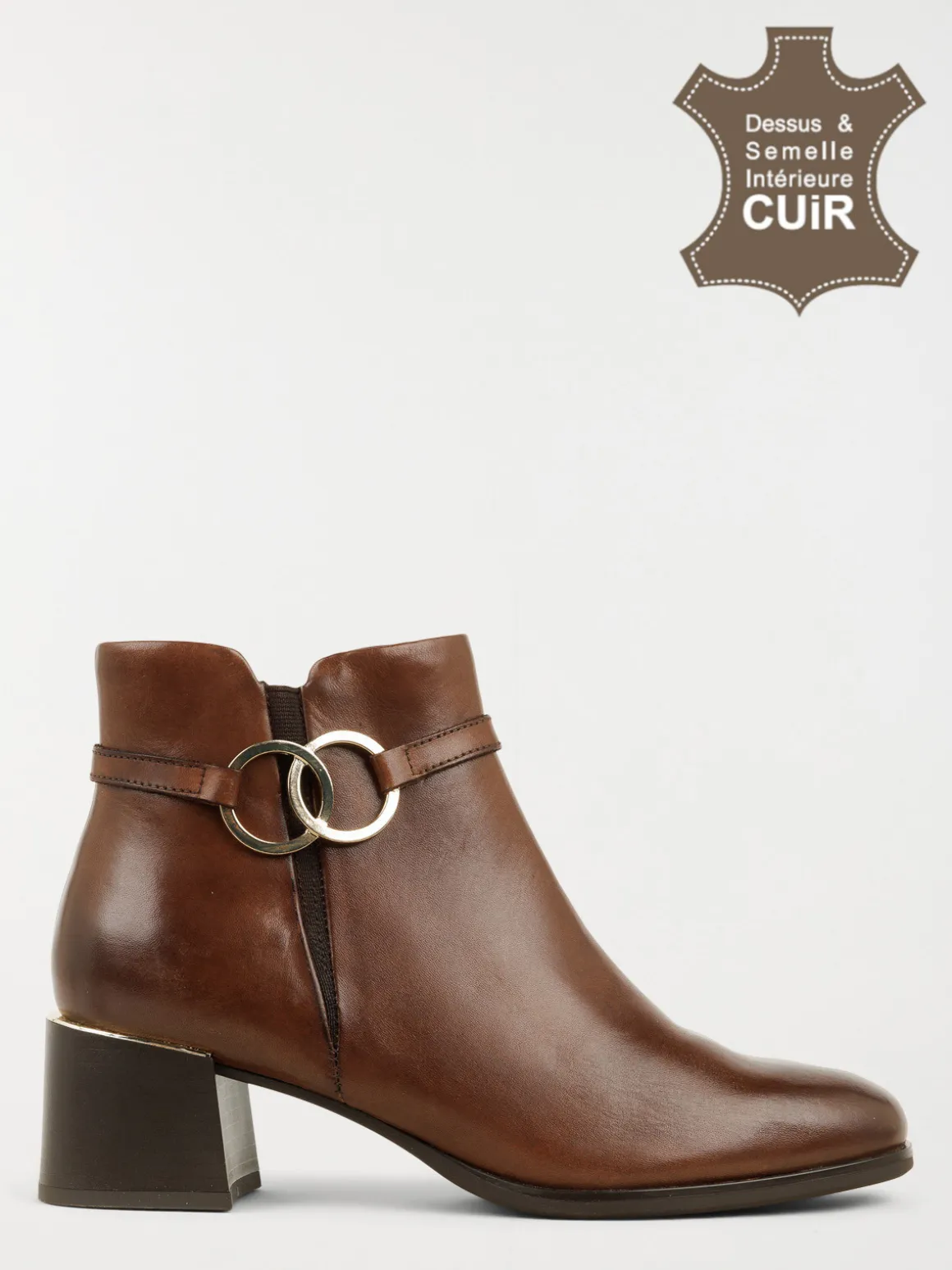 Bottines à talons marrons femme (36-41)