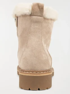 Bottines beige col fourré femme (36-41)