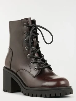 Bottines bordeaux à talon femme (36-41)