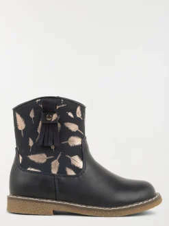 Bottines feuilles dorées fille (31-35)