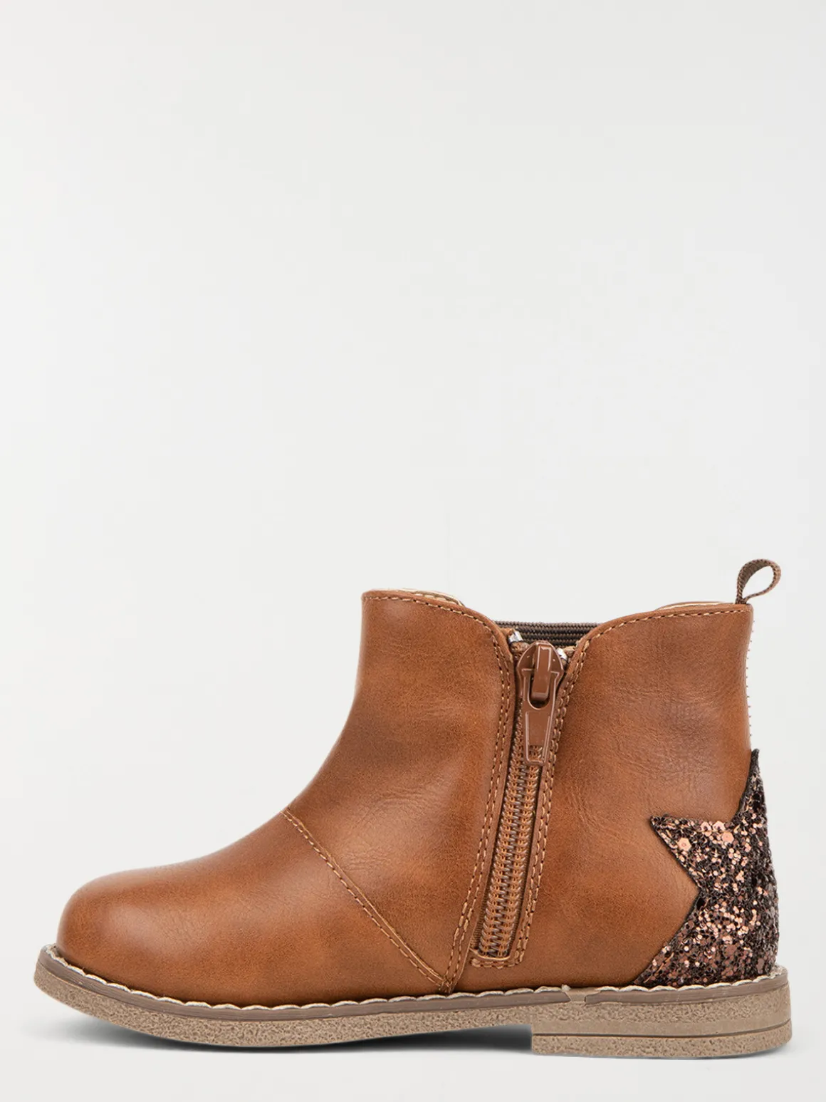 Bottines marron pailletées (25-30)