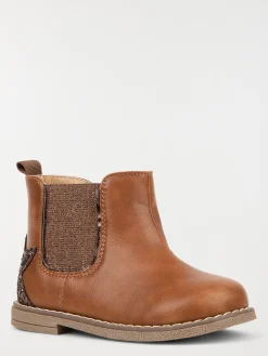 Bottines marron pailletées (25-30)
