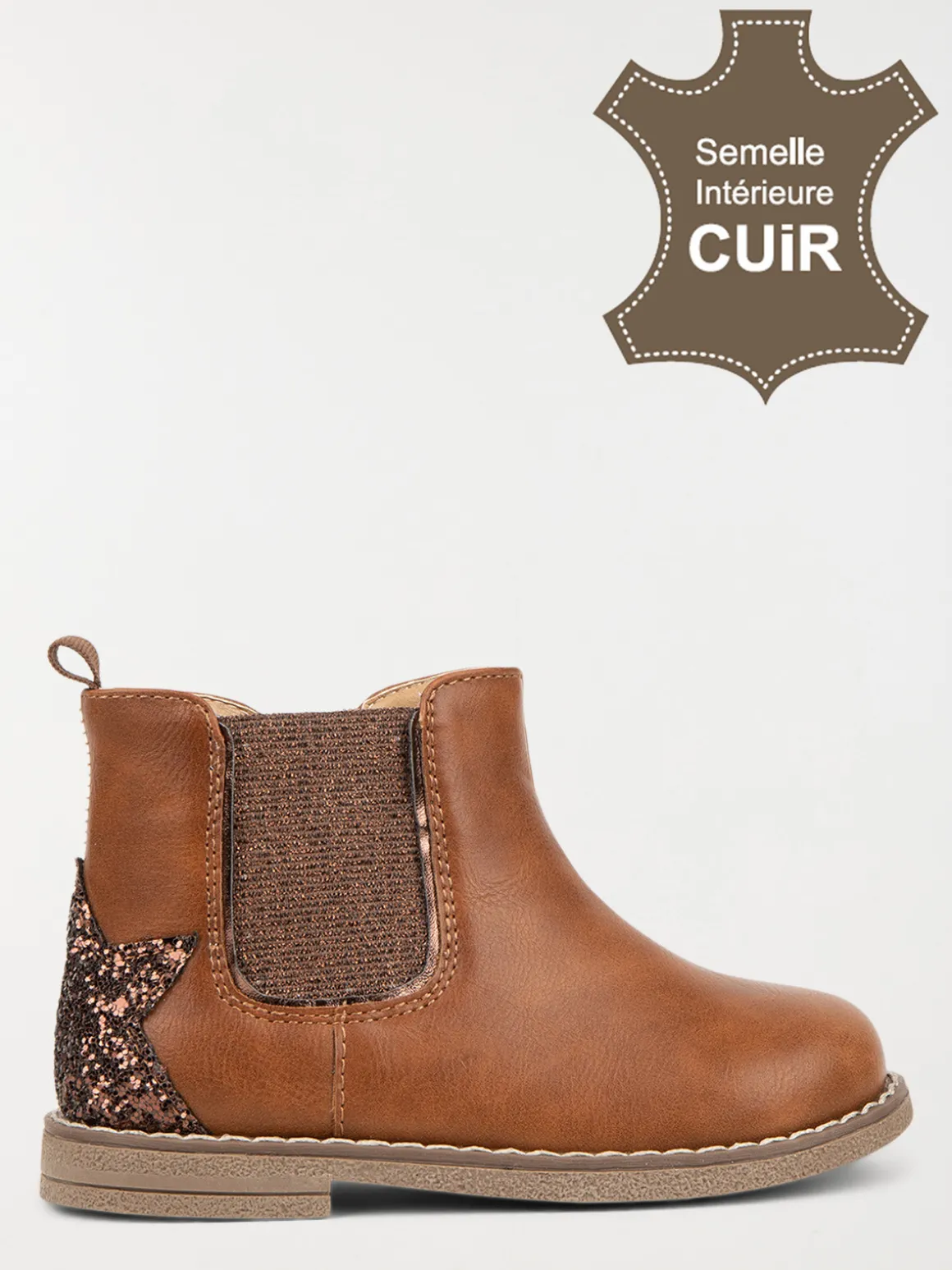 Bottines marron pailletées (25-30)