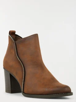 Bottines marrons à talon femme (36-41)