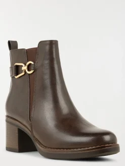 Bottines marrons à talon femme (36-41)