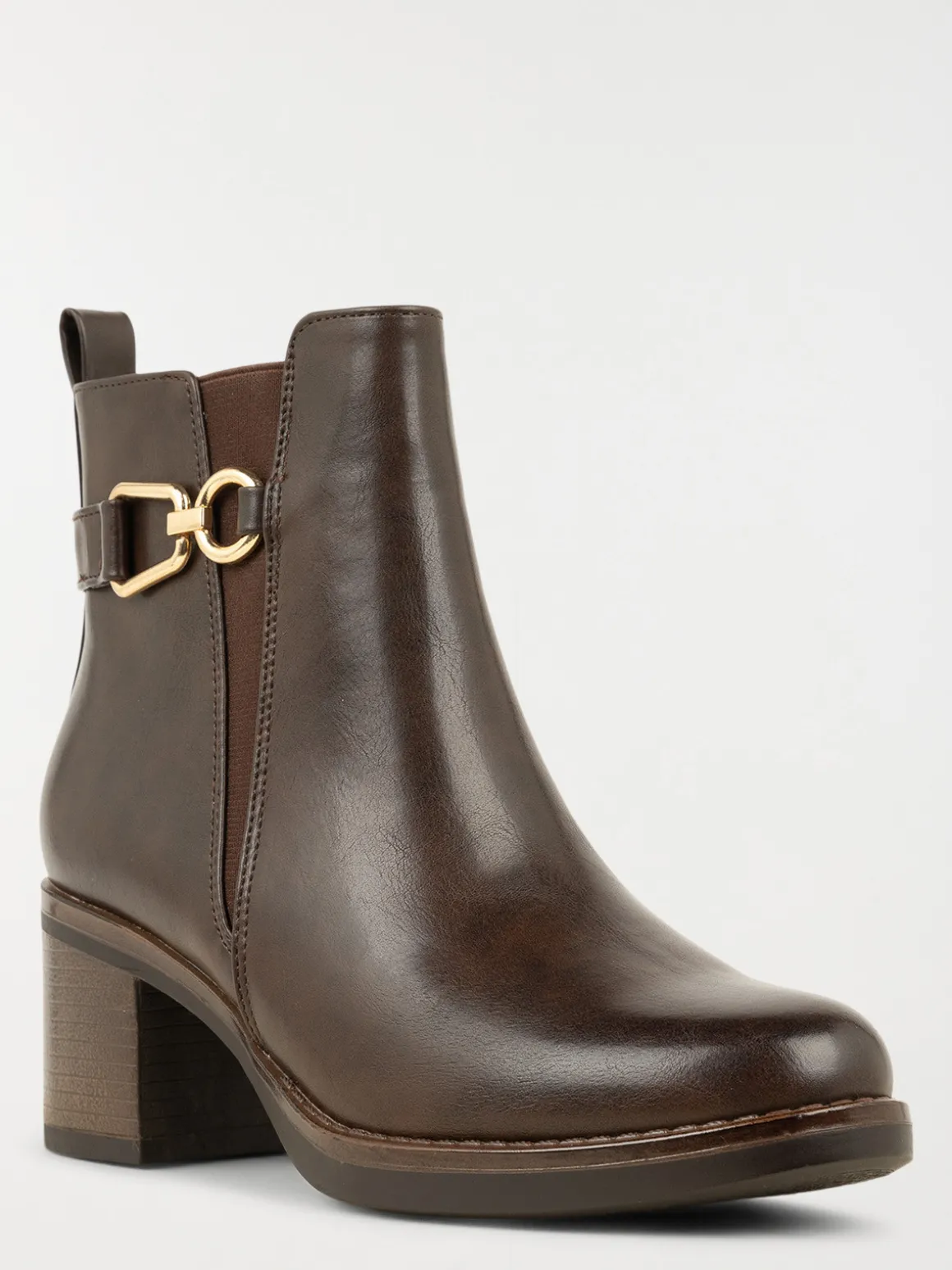 Bottines marrons à talon femme (36-41)