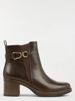 Bottines marrons à talon femme (36-41)