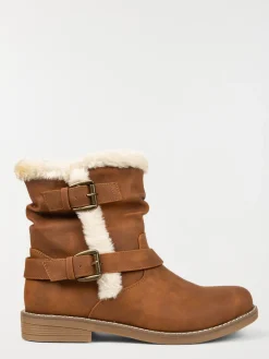 Bottines marrons fourrées femme (36-41)
