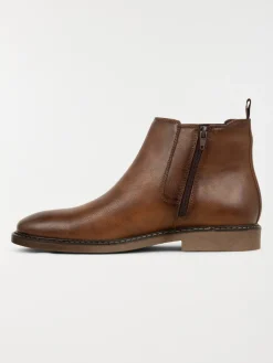 Bottines marrons zippées homme (40-46)
