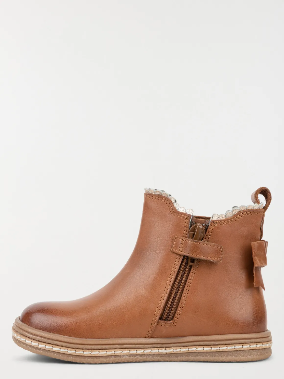 Bottines noeud fille tan (24-30)