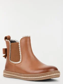 Bottines noeud fille tan (24-30)