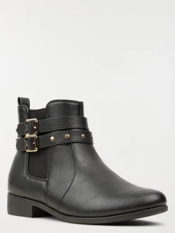 Bottines noires femme brides (36-41)