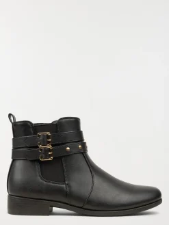 Bottines noires femme brides (36-41)
