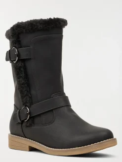 Bottines noires fourrées femme (36-41)