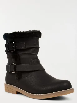 Bottines noires fourrées femme (36-41)