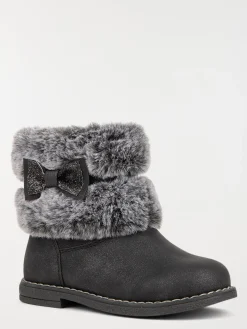 Bottines noires fourrées fille (24-30)