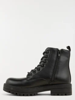 Bottines noires lacets fille (36-39)