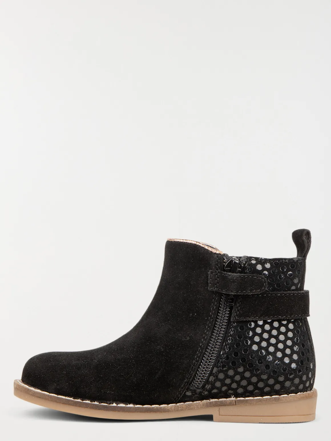 Bottines noires motif pois fille (25-30)