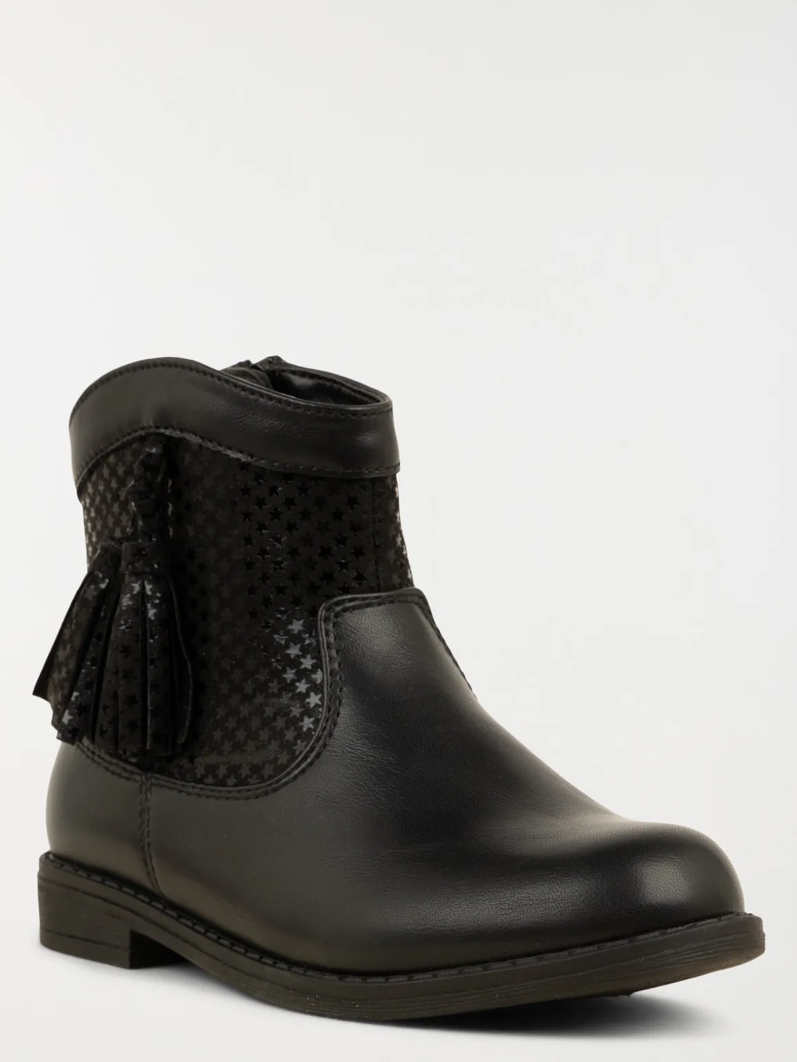 Bottines noires pompons fille (25-30)