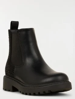 Bottines noires strass fille (24-30)