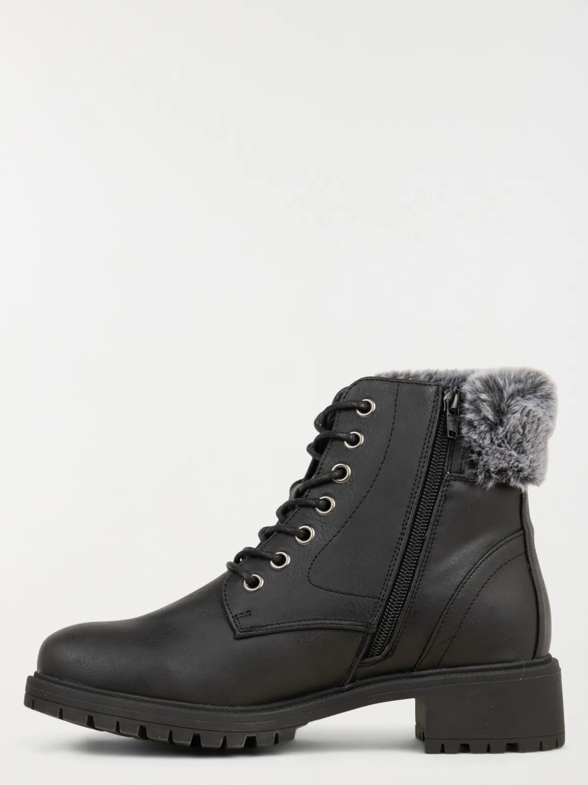 Bottines plates col fourré femme (36-41)