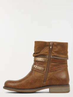 Bottines plissées camel femme (36-41)