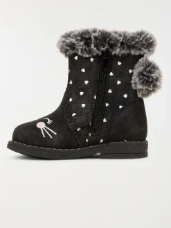 Bottines pompons fourrées fille (19-23)