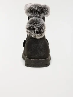 Bottines pompons fourrées fille (19-23)