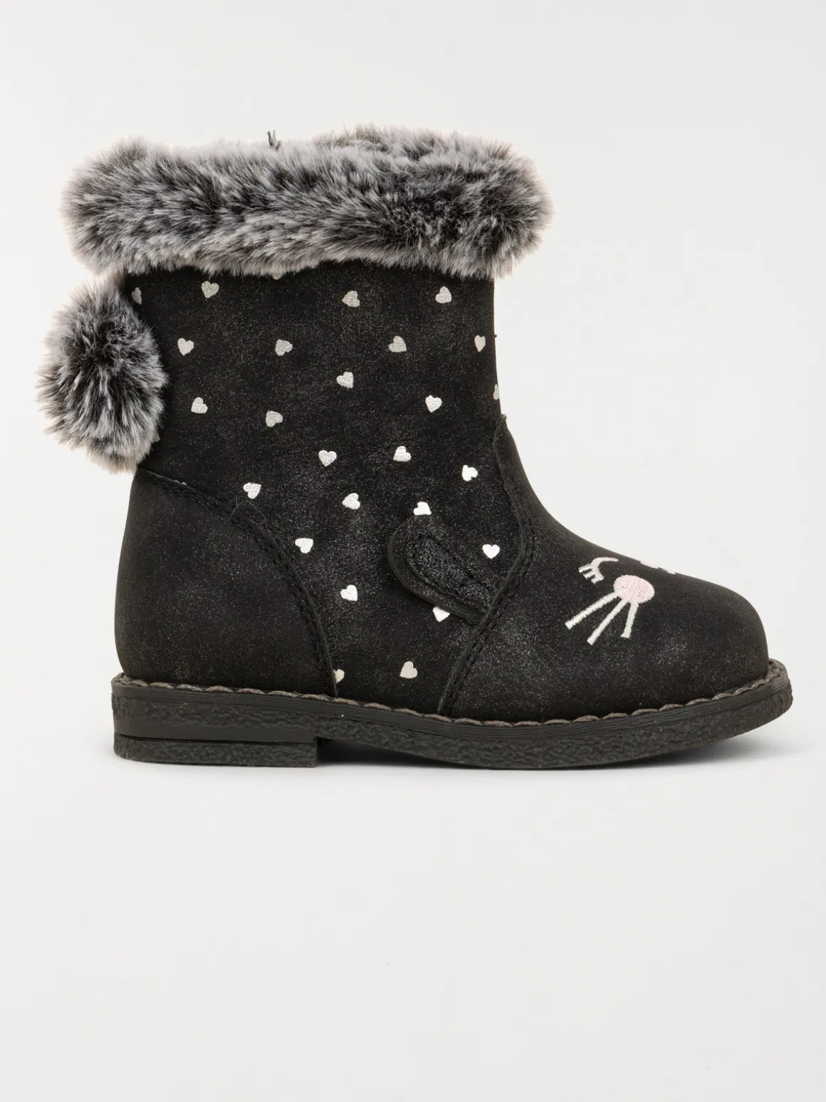 Bottines pompons fourrées fille (19-23)
