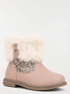 Bottines roses fourrées fille (24-30)