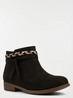 Bottines suédines noires fille (31-35)