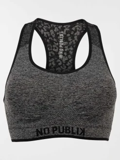 Brassière de sport grise imprimé femme