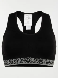 Brassière de sport noire léopard femme