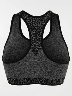 Brassière sport grise léopard femme