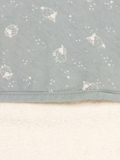 Cape de bain et gant bleu bébé