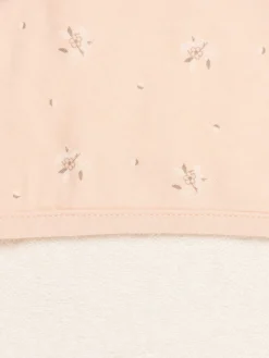 Cape de bain et gant rose bébé