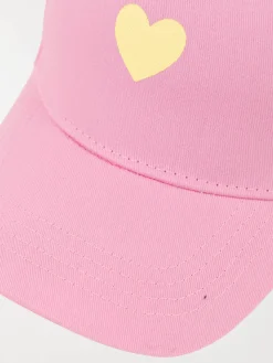 Casquette barbe à papa coeur jaune fille