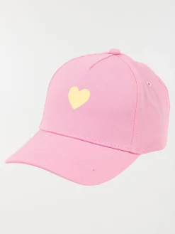 Casquette barbe à papa coeur jaune fille
