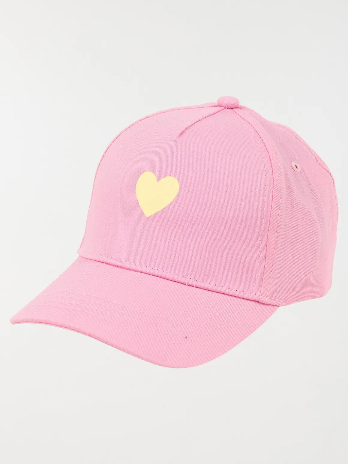 Casquette barbe à papa coeur jaune fille