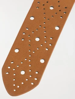 Ceinture ajourée camel femme